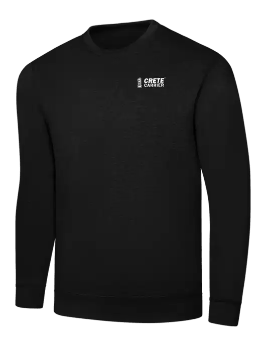 Black 7.8 oz Ring Spun Crew Sweatshirt w/Crete Carrier Logo