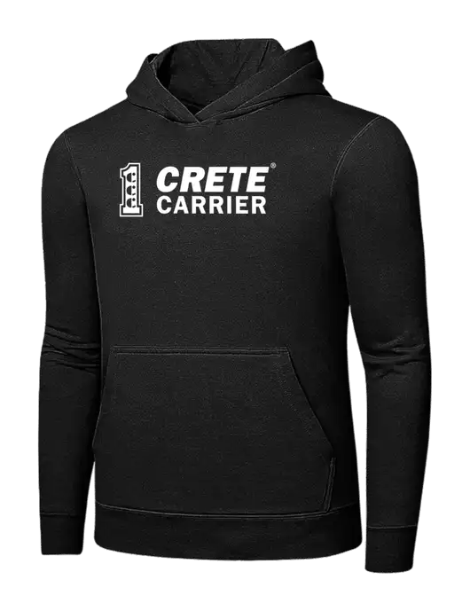 Jet Black 7.8 oz Ring Spun Hooded Sweatshirt w/Crete Carrier Logo