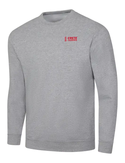 Light Grey Heather 7.8 oz Ring Spun Crew Sweatshirt w/Crete Carrier Logo