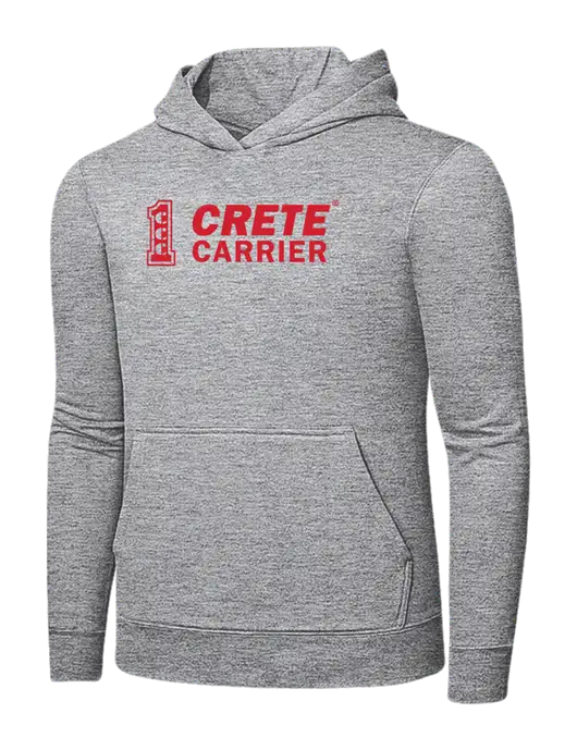 Light Grey Heather 7.8 oz Ring Spun Hooded Sweatshirt w/Crete Carrier Logo