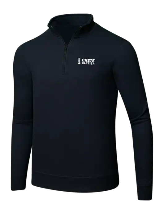 Jet Black 8.5 oz Ring Spun 1/4 Zip Pullover Sweatshirt w/Crete Carrier Logo
