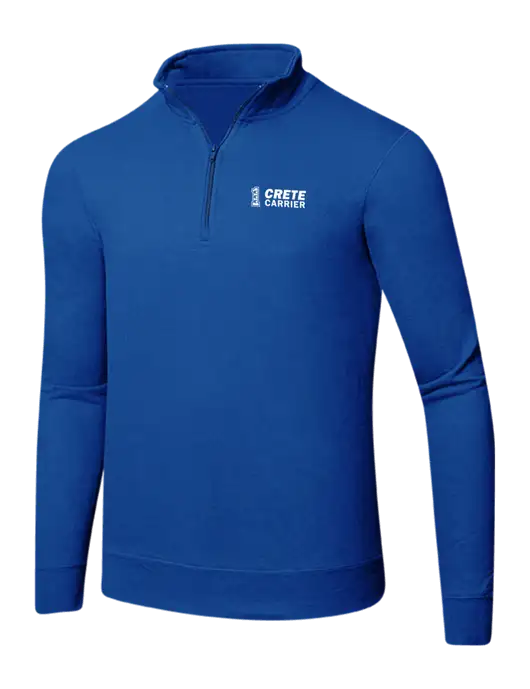 True Royal 8.5 oz Ring Spun 1/4 Zip Pullover Sweatshirt w/Crete Carrier Logo