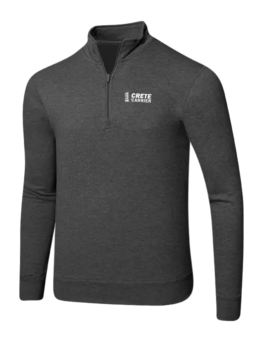 Dark Heather Grey 8.5 oz Ring Spun 1/4 Zip Pullover Sweatshirt w/Crete Carrier Logo