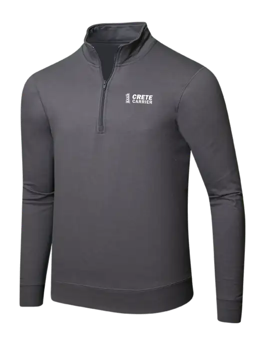 Charcoal 8.5 oz Ring Spun 1/4 Zip Pullover Sweatshirt w/Crete Carrier Logo