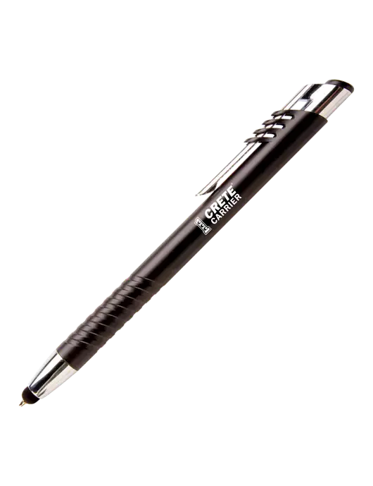Schirhart Black Stylus Pen - Blue Ink w/Crete Carrier Logo