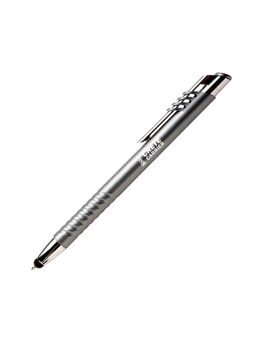 Schirhart Grey Stylus Pen - Blue Ink w/Crete Carrier Logo
