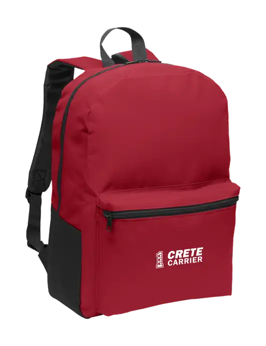 Casual Red Lightweight Laptop Backpack w/Crete Carrier Logo