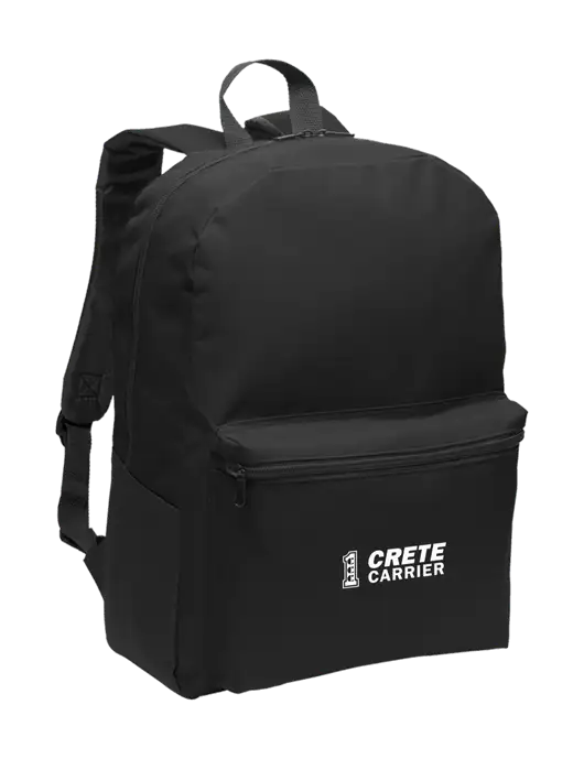 Casual Black Lightweight Laptop Backpack w/Crete Carrier Logo