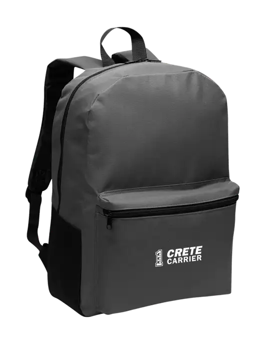Casual Dark Charcoal Lightweight Laptop Backpack w/Crete Carrier Logo