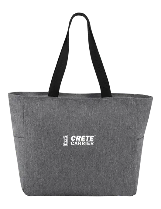 Everyday Heather Grey Zip Tote  w/Crete Carrier Logo