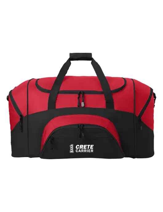 Standard Colorblock Red/Black Sport Duffel w/Crete Carrier Logo