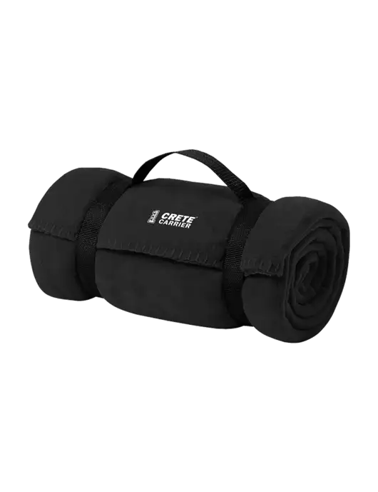 Casual Black Fleece Blanket With Strap w/Crete Carrier Logo