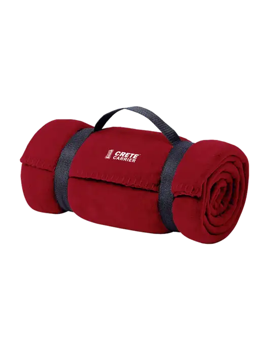 Casual Red Fleece Blanket With Strap w/Crete Carrier Logo
