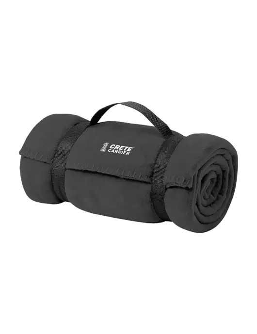 Casual Midnight Heather Fleece Blanket With Strap w/Crete Carrier Logo