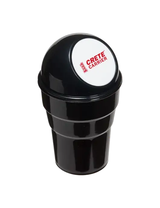 Black Car Cup Holder Trash Can w/Crete Carrier Logo