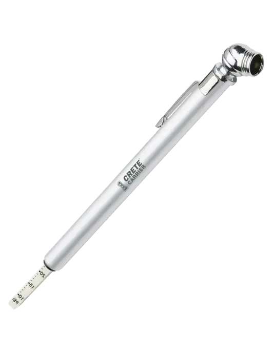 Quick View Silver Tire Gauge w/Crete Carrier Logo