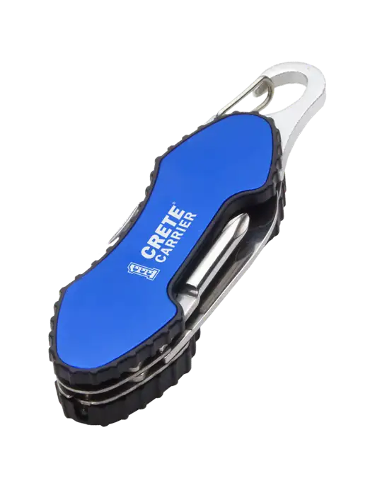 Blue 6 in 1 Tool with Carabiner w/Crete Carrier Logo