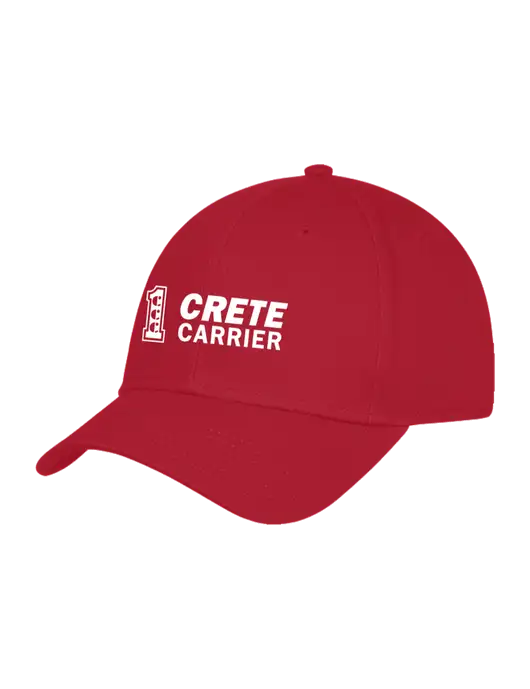 Red Structured Cap Hook & Loop w/Crete Carrier Logo
