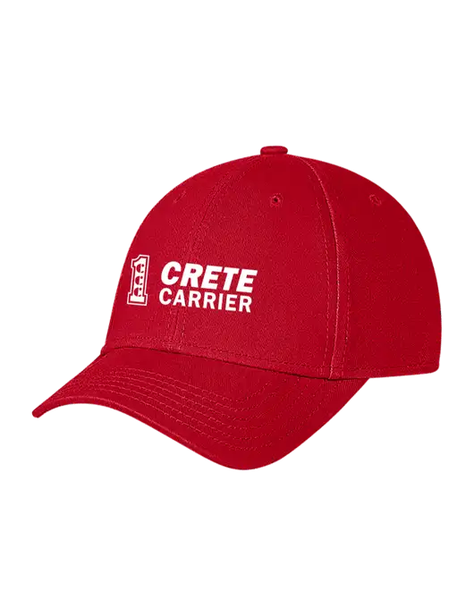 Red Structured Soft Snap Closure Hook & Loop Cap w/Crete Carrier Logo