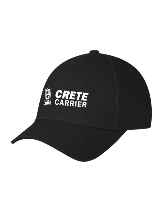 Black Structured Cap Hook & Loop w/Crete Carrier Logo