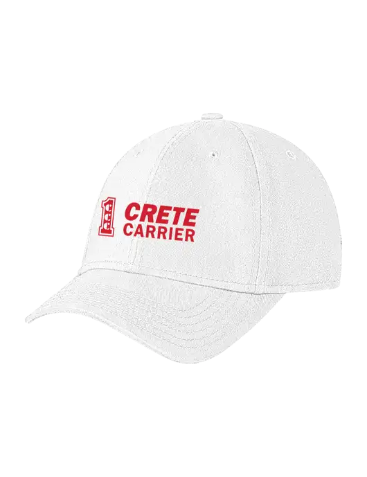 White Structured Soft Snap Closure Hook & Loop Cap w/Crete Carrier Logo