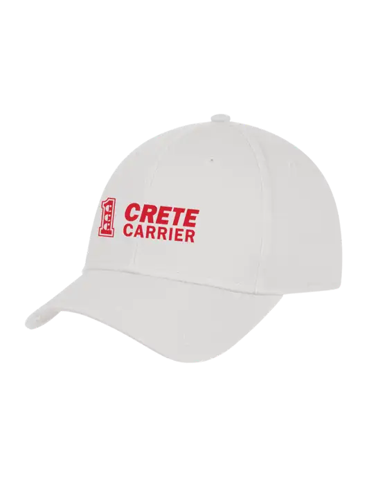 White Structured Cap Hook & Loop w/Crete Carrier Logo