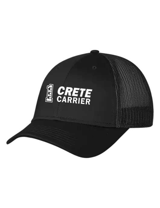 Black Mesh Trucker Cap Snap Back w/Crete Carrier Logo