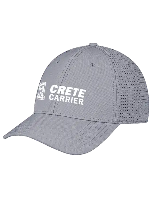 Grey Performance Stretchable Cap Hook & Loop w/Crete Carrier Logo