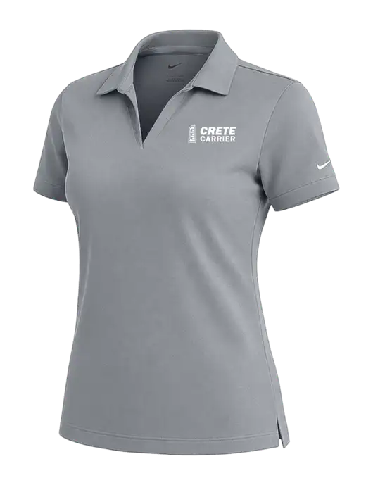 NIKE Medium Grey Womens Dri-Fit Micro Pique Polo w/Crete Carrier Logo