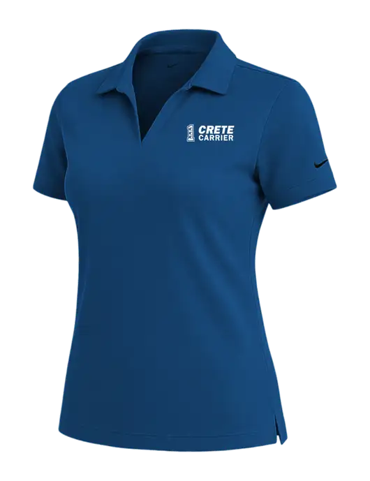 NIKE Dark Royal Womens Dri-Fit Micro Pique Polo w/Crete Carrier Logo
