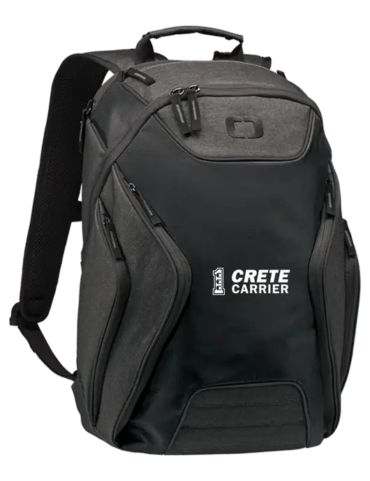 OGIO Black/Heather Grey Hatch Laptop Backpack
 w/Crete Carrier Logo