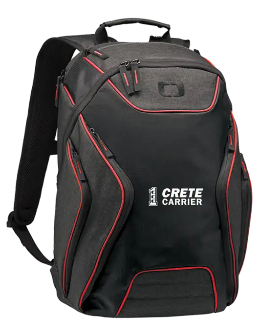 OGIO Red/Heather Grey Hatch Laptop Backpack
 w/Crete Carrier Logo