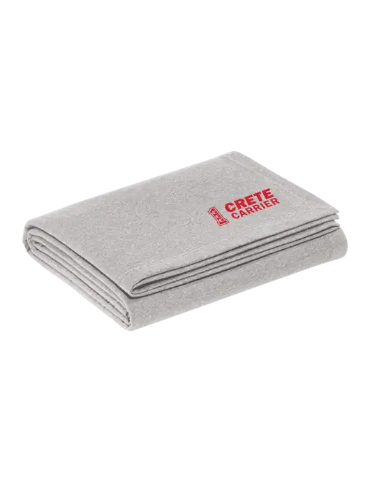 Recycled Light Heather Grey Blanket w/Crete Carrier Logo