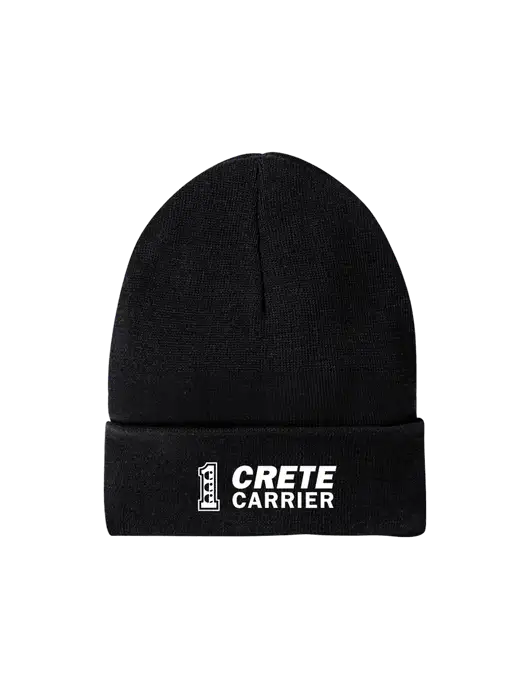 Recycled Black Beanie w/Crete Carrier Logo