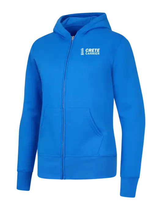 Royal Womens Core Fleece Full-Zip Hooded Sweatshirt w/Crete Carrier Logo