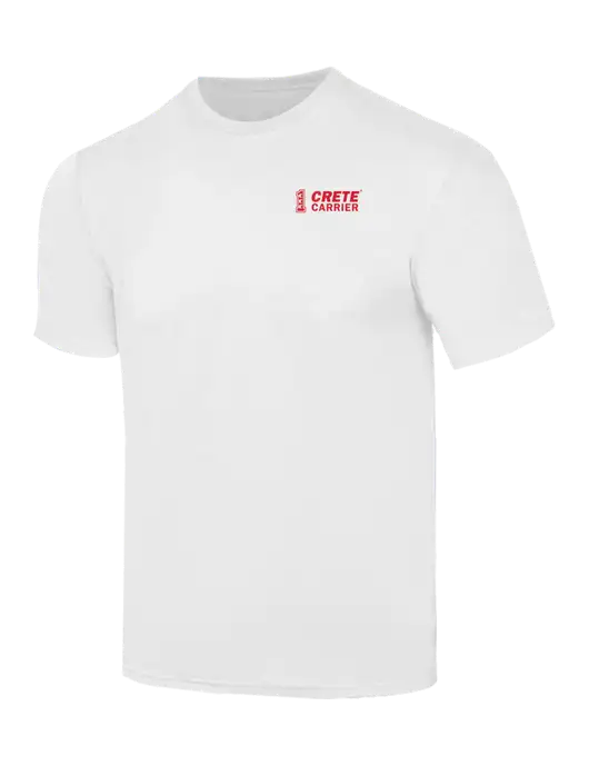 Simply Soft White 4.5oz  Poly/Combed Ring Spun Cotton T-Shirt w/Crete Carrier Logo