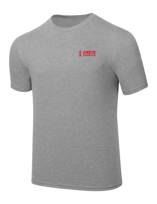 Simply Soft Heathered Light Grey 4.5oz  Poly/Combed Ring Spun Cotton T-Shirt w/Crete Carrier Logo