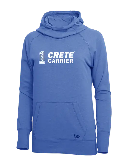 New Era Royal Heather Womens Tri-Blend Fleece Pullover Hoodie w/Crete Carrier Logo