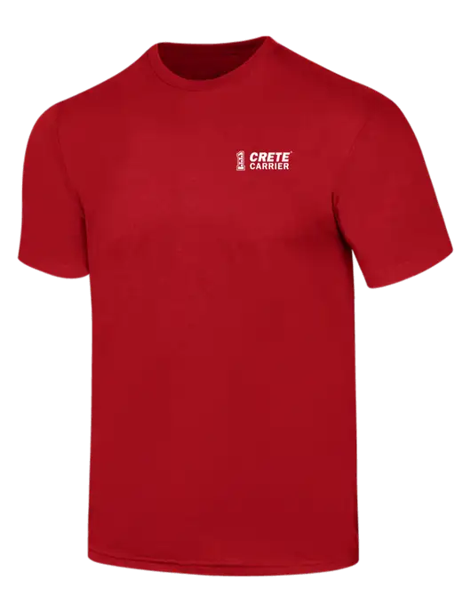 Simply Soft Red 4.5oz  Poly/Combed Ring Spun Cotton T-Shirt w/Crete Carrier Logo