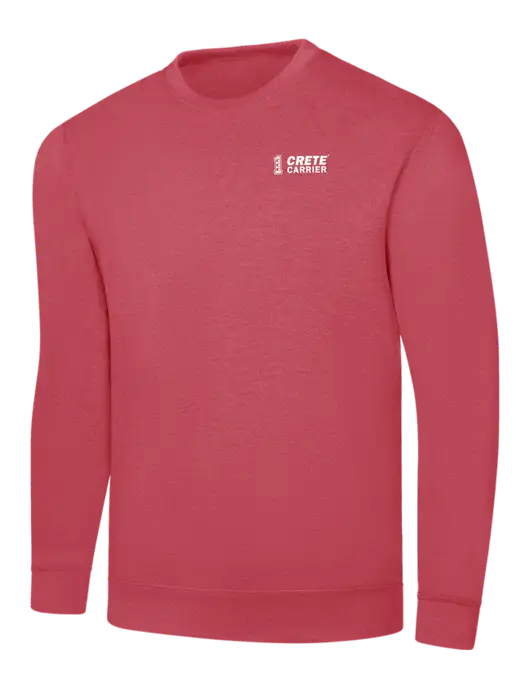 Heather Red 7.8 oz Ring Spun Crew Sweatshirt w/Crete Carrier Logo