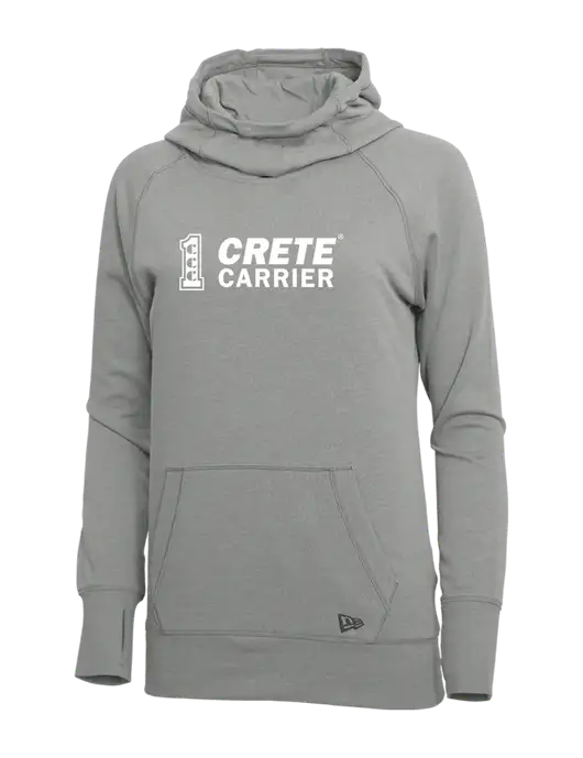 New Era Shadow Grey Heather Womens Tri-Blend Fleece Pullover Hoodie w/Crete Carrier Logo