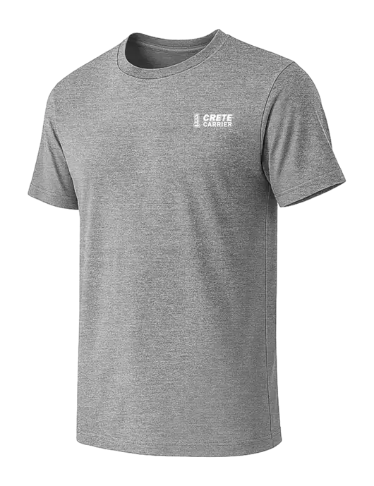 BELLA+CANVAS Heather Grey CVC Short Sleeve Tee w/Crete Carrier Logo