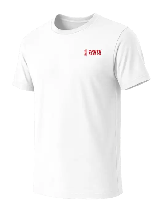 BELLA+CANVAS White Blend CVC Short Sleeve Tee w/Crete Carrier Logo