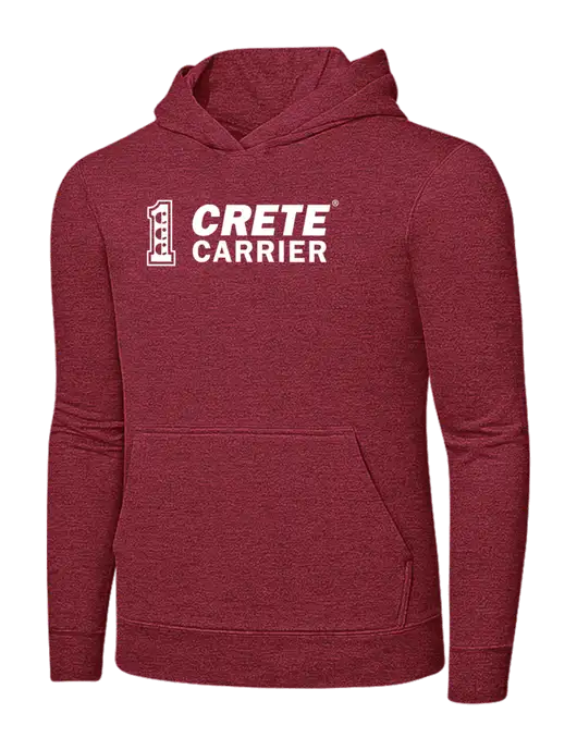 Heather Red 7.8 oz Ring Spun Hooded Sweatshirt w/Crete Carrier Logo