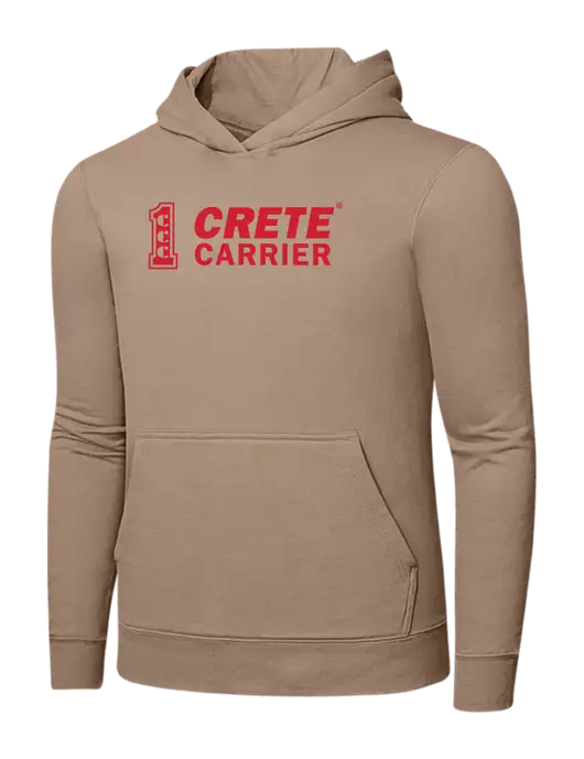Sand 7.8. oz Ring Spun Hooded Sweatshirt w/Crete Carrier Logo