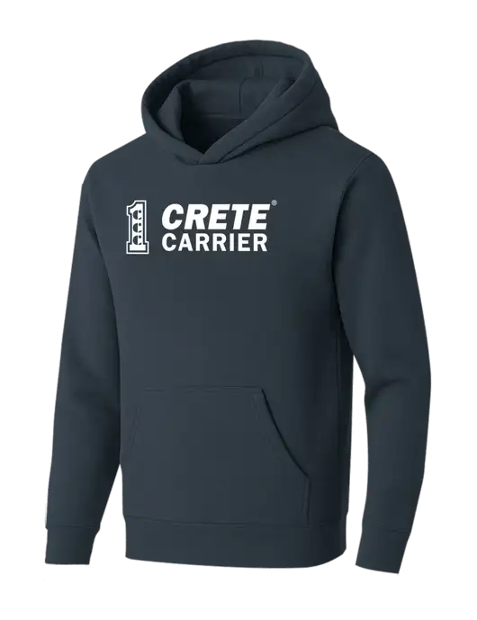 BELLA+CANVAS Dark Grey Sponge Fleece Pullover Hoodie w/Crete Carrier Logo