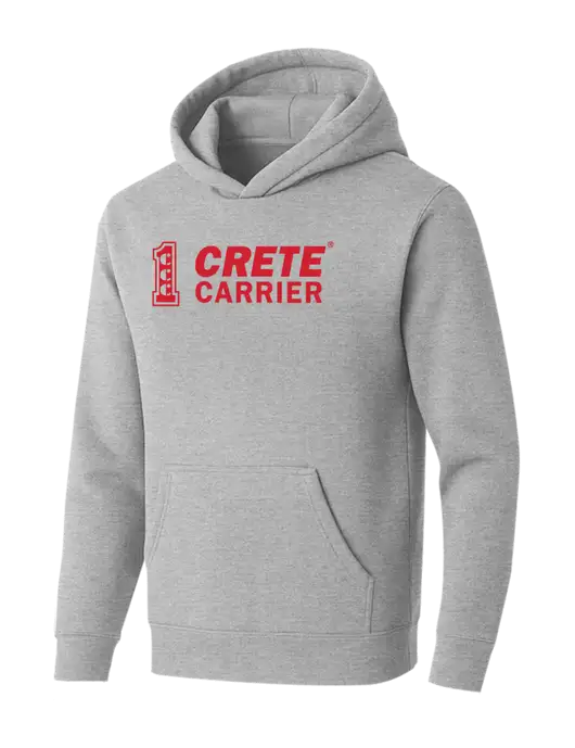 BELLA+CANVAS Light Grey Heather Sponge Fleece Pullover Hoodie w/Crete Carrier Logo