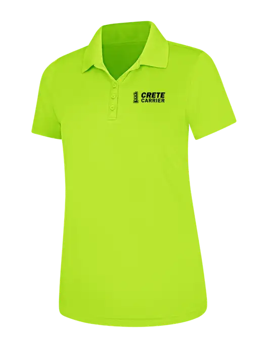 Safety Yellow Womens Dry Zone UV Mesh Polo w/Crete Carrier Logo