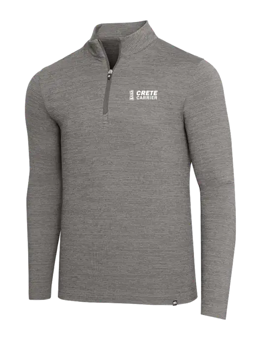 TravisMathew Medium Grey Heather Crestview 1/4 Zip w/Crete Carrier Logo