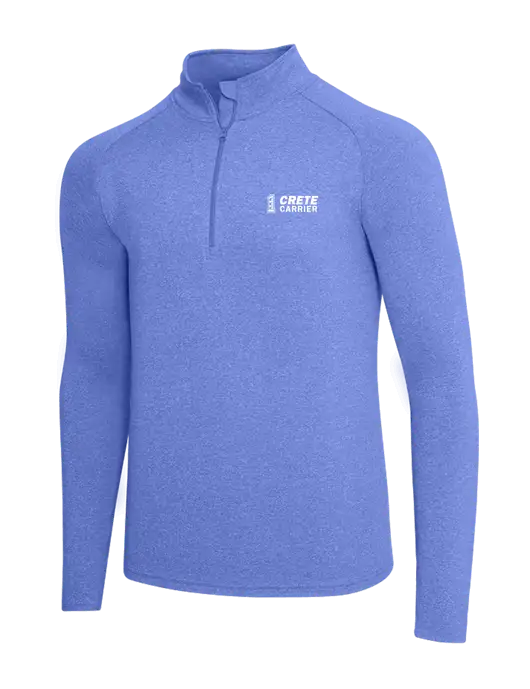Royal Heather Sport Wick Stretch 1/4 Zip Pullover w/Crete Carrier Logo